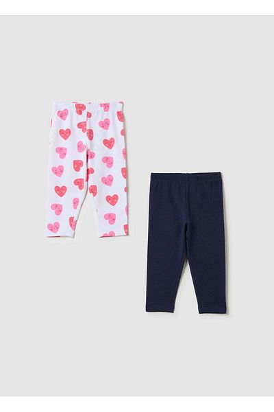 Ovs Two-Pack Leggings In Stretch Cotton With Print