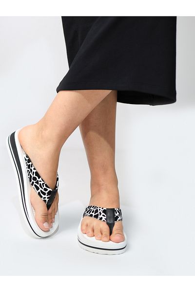 HANOX Noemi Printed Eva Sole Wedge Heel Women's Flip Flops Beach Slippers Flip Flops (4.0) cm