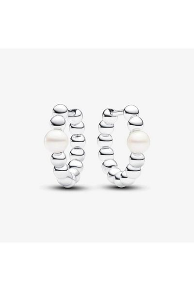 Pandora Round earrings with freshwater cultured pearl, treated and beads - 925 Silver