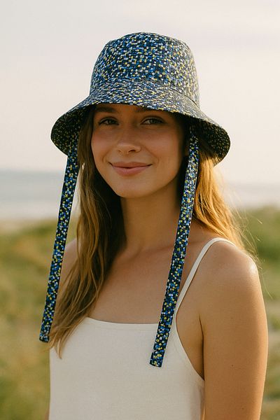 Minel Women's Mustard Tie Bucket Hat Mnl-063