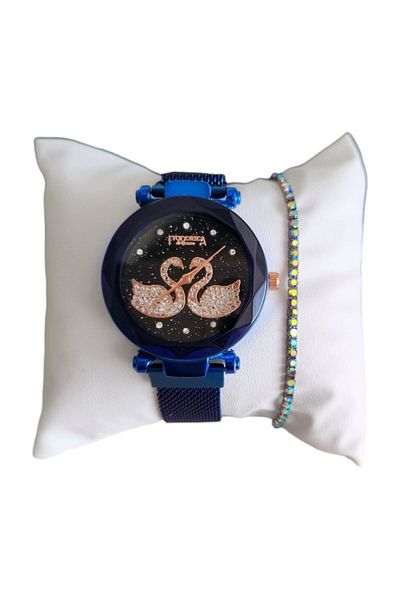 Francesca - Women's Casual Watch Set with Bracelet, Quartz Mechanism