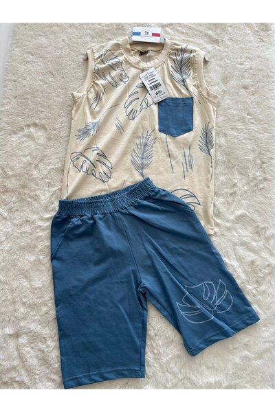 Clup Polo بدلة رجالية بأكمام قصيرة مع شرائح