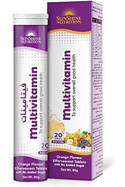Sunshine Nutrition Multivitamins Effervescent 20 Tablets | To Support Good Health | No Added Sugar |