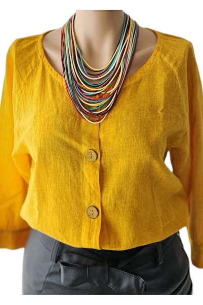 OEM Yellow blouse made of 100% cotton, size M
