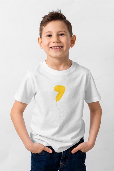 feinas Tricou pentru copii - Ziua de nastere la 7 ani-