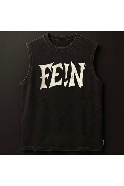 technomonkey Black Men's Cotton Training Sports Singlet Oversize Washable Fe!N Printed Sleeveless T-Shirt