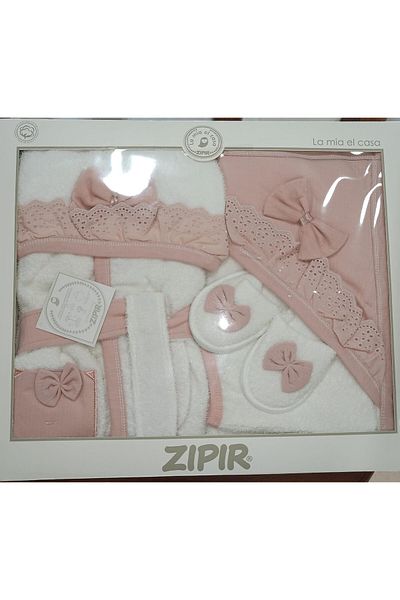 MİLAYS LİFE HOME COLLECTİON Zipir 4 Piece Cotton Bathrobe Sets 0-2 Years