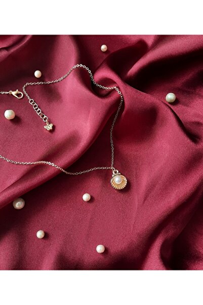 HERA Kelebek sırt detaylı incili deniz kabuğu kolye [özel tasarım]