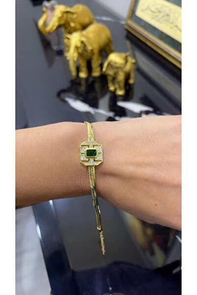 Store 14 Carat Gold Color Zircon Stone Xuping Bracelet 18 cm
