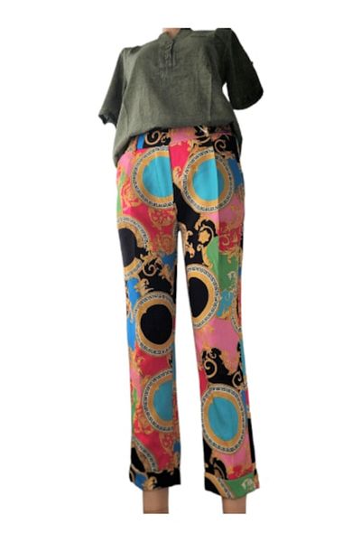 OEM Long Pants with Side Pockets, Elastic Waist, Multicolor, Size S INTL
