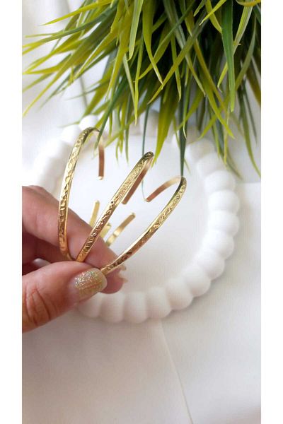 ZeynDesign Tattoo Patterned Brass Bracelet