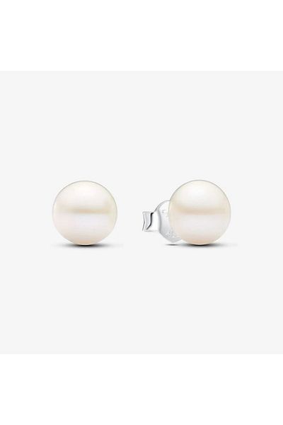 Pandora Earrings with 7 mm treated freshwater cultured pearl - 925 Silver