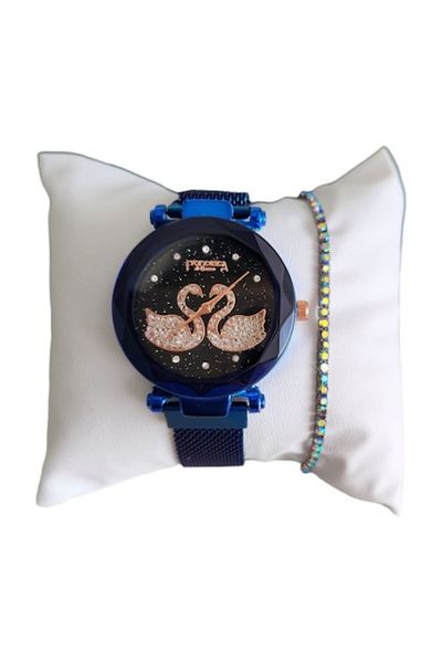Francesca - Women's Casual Watch Set with Bracelet, Quartz Mechanism