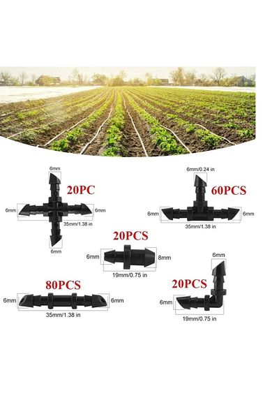 OEM Set of 200 irrigation connectors, plastic, black