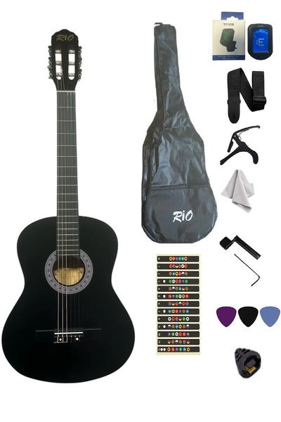 Rio 3/4 7 14 yaş için Klasik Gitar Seti