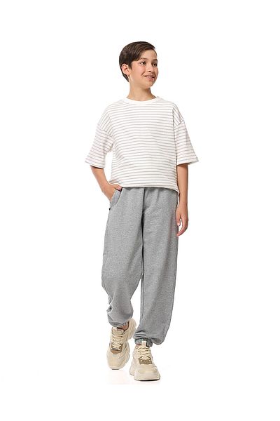 R&B Gray BOYS KNIT BOTTOM 8-16Y