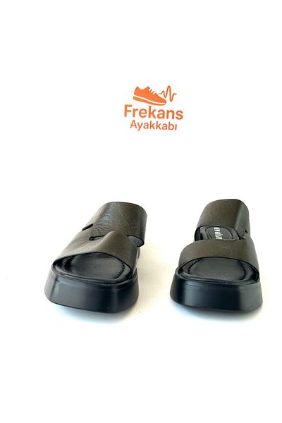 NEWGÜLTEKİN Genuine Leather Poly Sole Very Comfortable Slippers