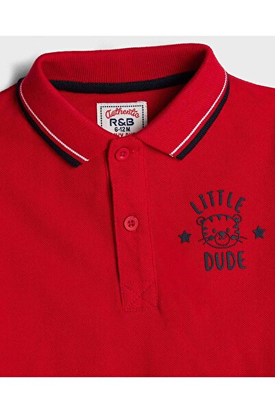 R&B Red POLO BASIC 0-24M