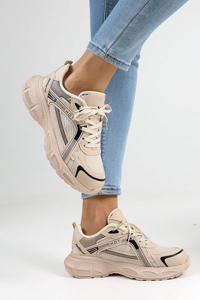 Encool Pantofi casual de damă bej, cu talpă înaltă elegantă - cu opțiuni de culoare