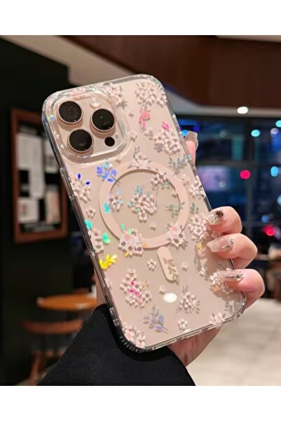 KILIF HOUSE Iphone 15 Uyumlu Sert Şeffaf Hologramlı Magsafe Destekli Kılıf