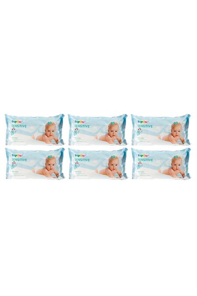 lupilu Sensitive Baby Wet Wipes, Big Pack 6x80, 480 pieces