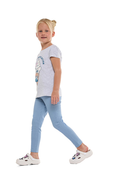 R&B بنطلون محبوك أزرق للبنات من عمر 2 إلى 8 سنوات