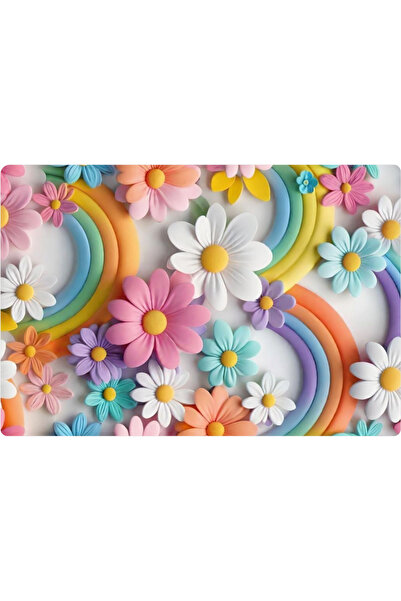 BatıDoğu Çiçek Dikdörtgen Pasta Yenilebilir Resim Baskı 28*19 cm