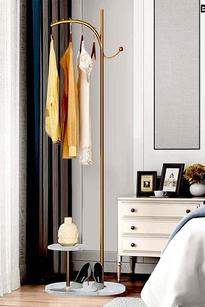 Generic a modern, minimalist floor-standing coat, Abaya and clothes rack, a Nordic and light luxury design