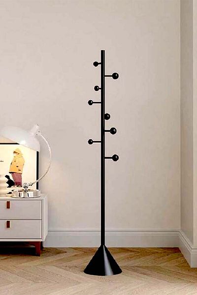Generic a modern, minimalist floor-standing coat, Abaya and clothes rack, a Nordic and light luxury design