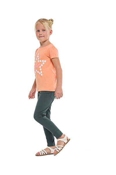 R&B بنطلون محبوك أخضر للبنات من عمر 2 إلى 8 سنوات