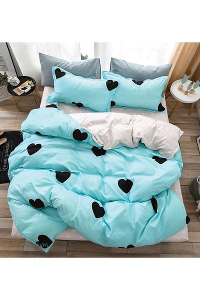 CHIRASO FINE Cotton Bedding Set, ELASTIC Sheet 180x200+25cm, Duvet Cover 200x230cm 4 Pillowcases