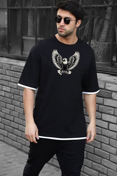LARİSA COLLECTİON Eagle Oversize T-Shirt 100% Cotton