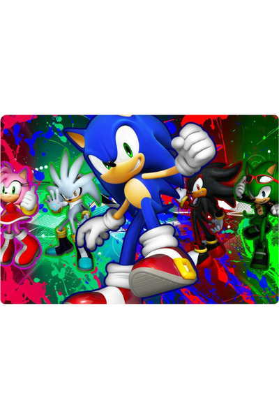 BatıDoğu Sonic Dikdörtgen Pasta Yenilebilir Resim Baskı 28*19 cm