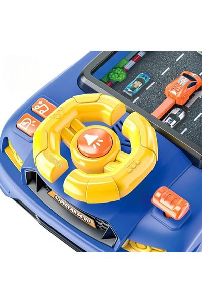 Primo Plus Steering Wheel Toy Car Interactive Driving Kids Gift Educational Learning Musical Sounding blue