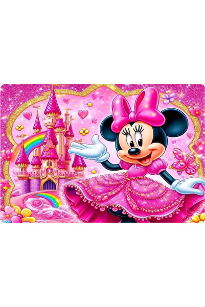 BatıDoğu Minnie Mouse Dikdörtgen Pasta Yenilebilir Resim Baskı 28*19 cm