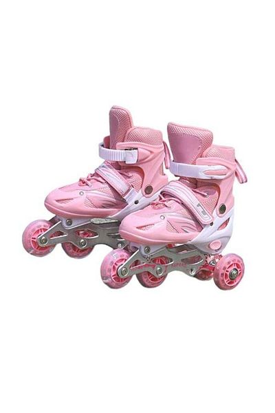 N2Y Inline Skates for Kids with High Elasticity Light-Up Wheels, Pink, Medium (35-38) cm