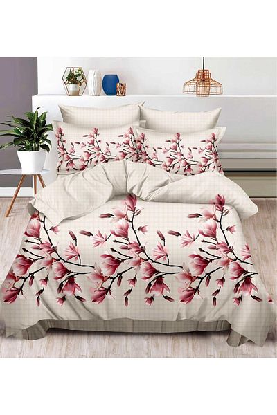 CHIRASO FINE Cotton Bedding Set, ELASTIC Sheet 180x200+25cm, Duvet Cover 200x230cm 4 Pillowcases
