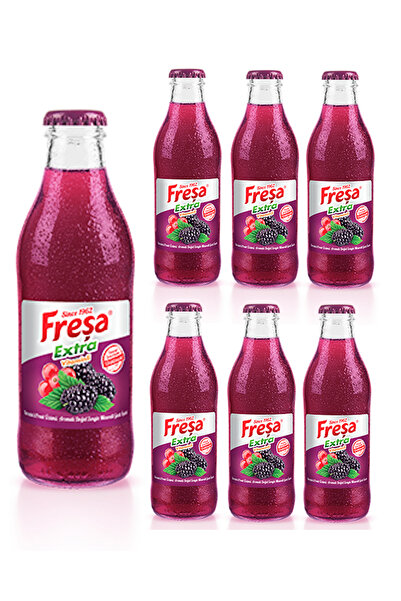 FREŞA Extra Karadut Frenk Üzümü Mineralli Gazlı İçecek 200 ml x 6 Adet