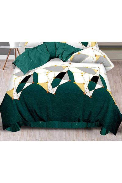 CHIRASO FINE Cotton Bedding Set, ELASTIC Sheet 180x200+25cm, Duvet Cover 200x230cm 4 Pillowcases