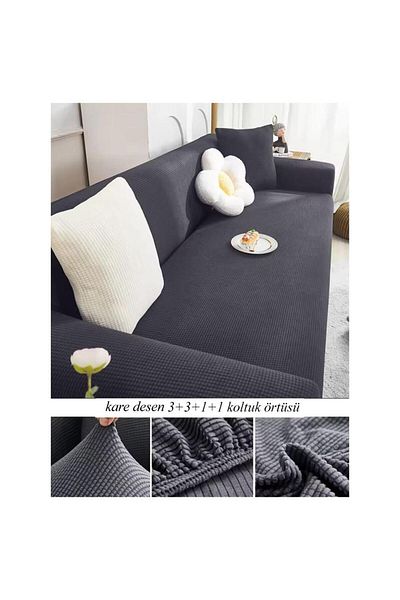 özzade lycra seat sofa bed sofa cover,seat cover pitikare pattern 3 3 1 1 set