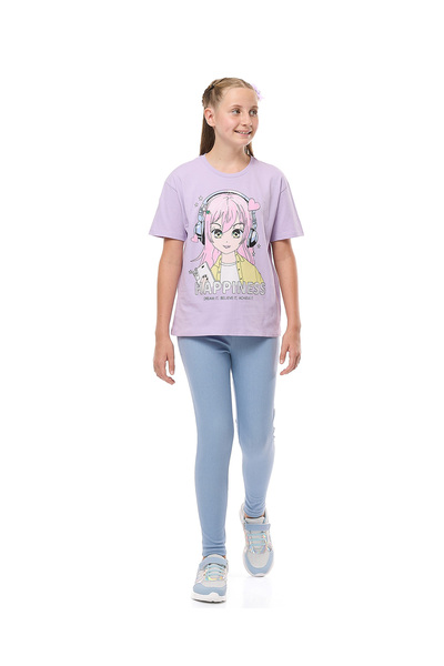 R&B بنطلون محبوك أزرق للبنات من عمر 8 إلى 16 سنة