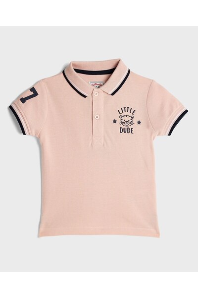 R&B Peach POLO BASIC 0-24M