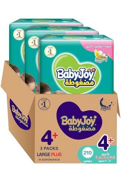 BabyJoy Baby Joy Diamond Compressed Diapers, Large+ Size 4+, 70x3 Pack