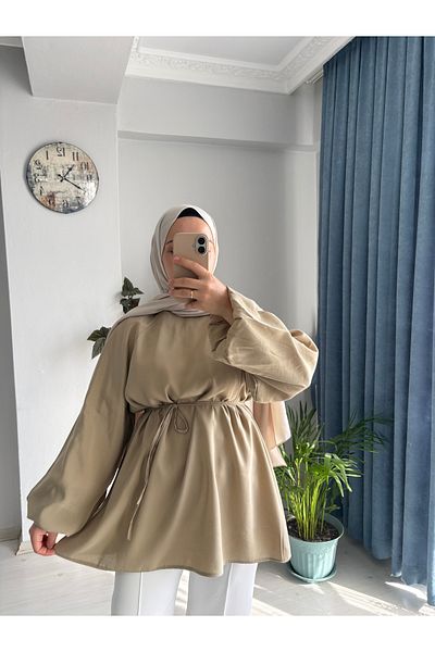 MODA EGE Modal Fabric Balloon Sleeve Tunic