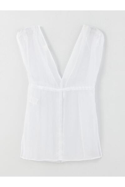 LC Waikiki Besticktes Damen-Strandkleid mit V-Ausschnitt (S3)
