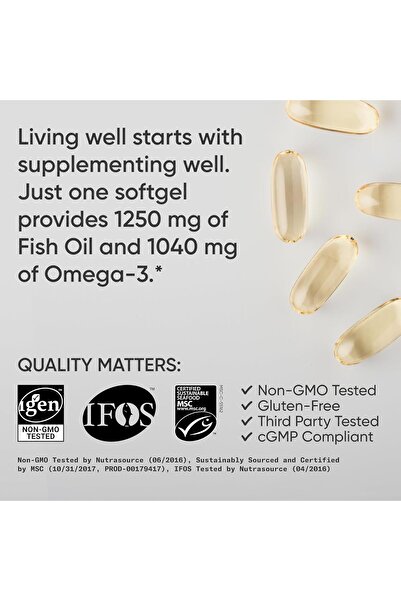 Sports Research Triple Strength Omega 3 Fish Oil - 1250 mg, 90 ct
