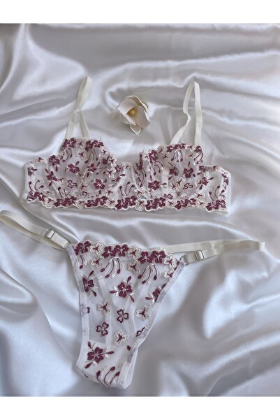 White Rose Bralet Takımı