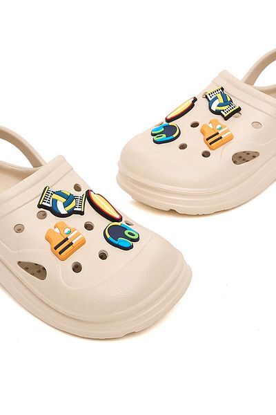 R&B Beige BOYS CLOGS 32-37
