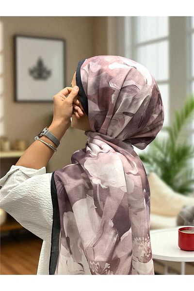 Baştacı Soft Flower 0348 Black Shawl