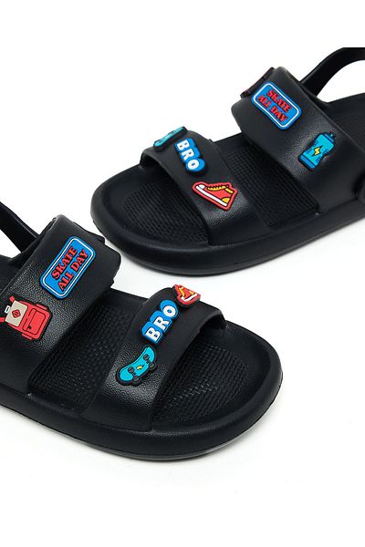 R&B Black BOYS SLIPPERS 31-36